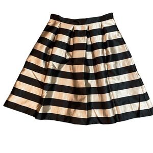 White House Black Market Pleated Midi Skirt Pockets Size 16 Striped